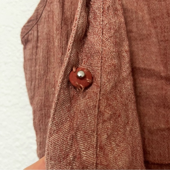 Pink Linen Wrap Dress with POCKETS! - Picture 7 of 8